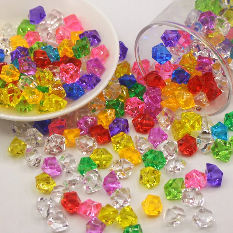 500 Pièces Faux Diamants De Glace En Acrylique - 5x7 Mm, Violet - Simulation Glaçons, Décoration Mariage, Fêtes, Aquariums, Vases - Transparent, Réutilisable - 13