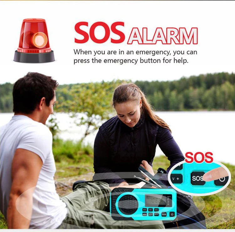 Outdoor Emergency LED Light Mini Hand-Crank Radio