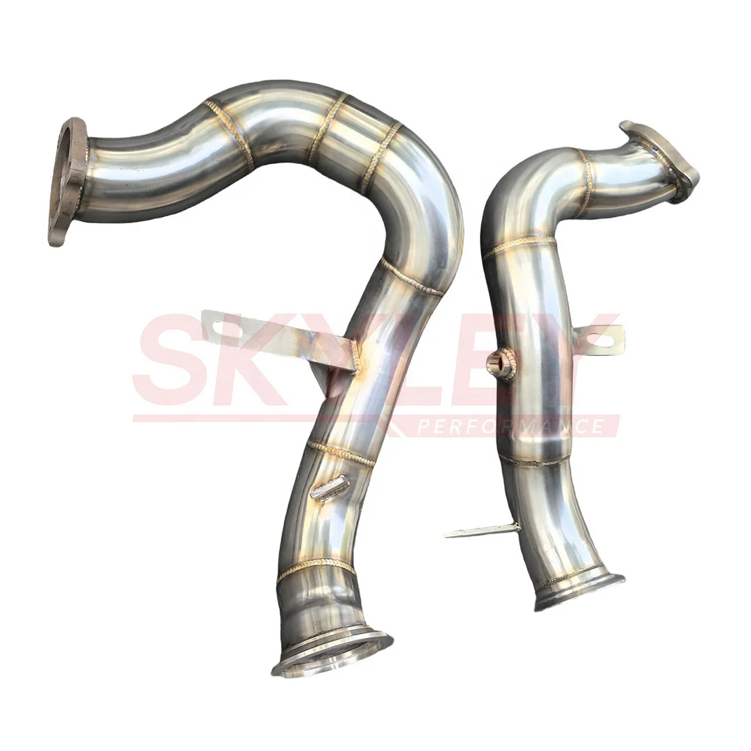 Exhaust Downpipe for Porsche Macan S/GTS/Turbo 3.6L/3.0L/2.9L V6-304 Stainless Steel Brushed Finish 100% Perfect Fit
