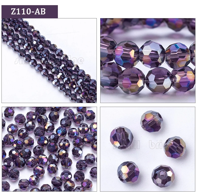 Factory direct 3 4 6 8mm Round Spacer Glass Beads With Holes Jewelry Accessories For Necklace Earring manufacture