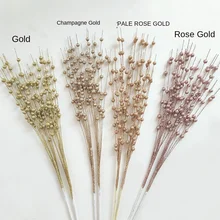 43cm Christmas Decorations 12 Forks Gold Powder Ball Artificial Tree Wreath with Rattan Sequins Berry Bunches Packaged in Bags