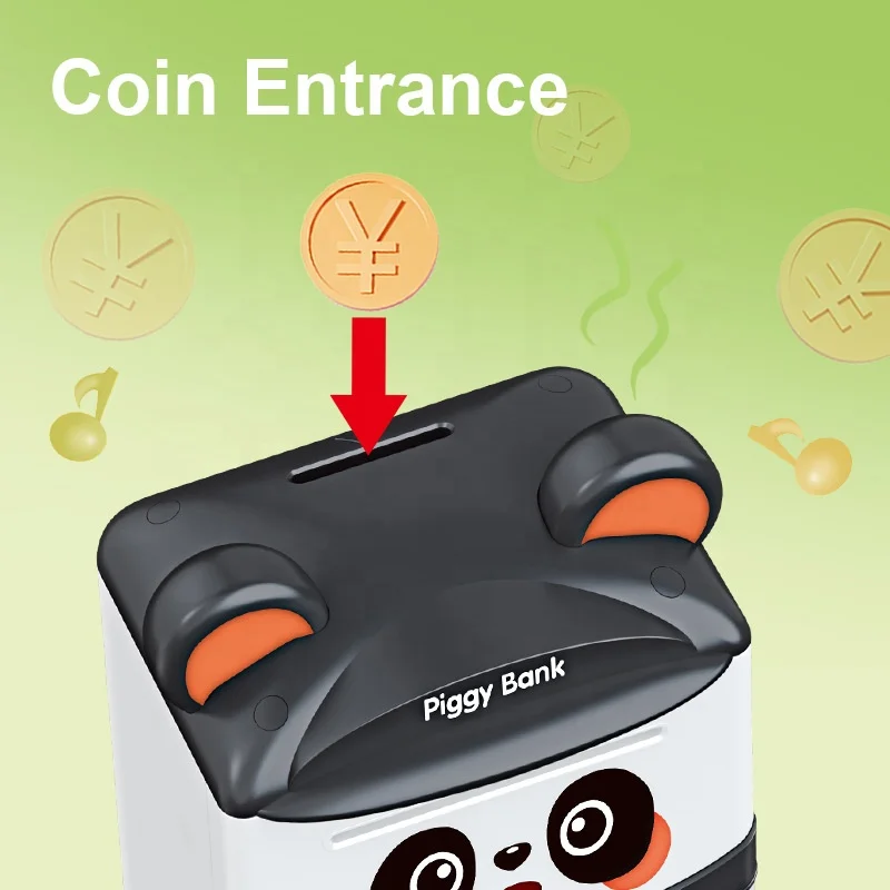 Tirelire électronique Sécurisée Avec Code PIN - Coffre-fort Thème Panda Pour Enfants - Mini ATM Interactif - Cadeau éducatif 3-10 Ans