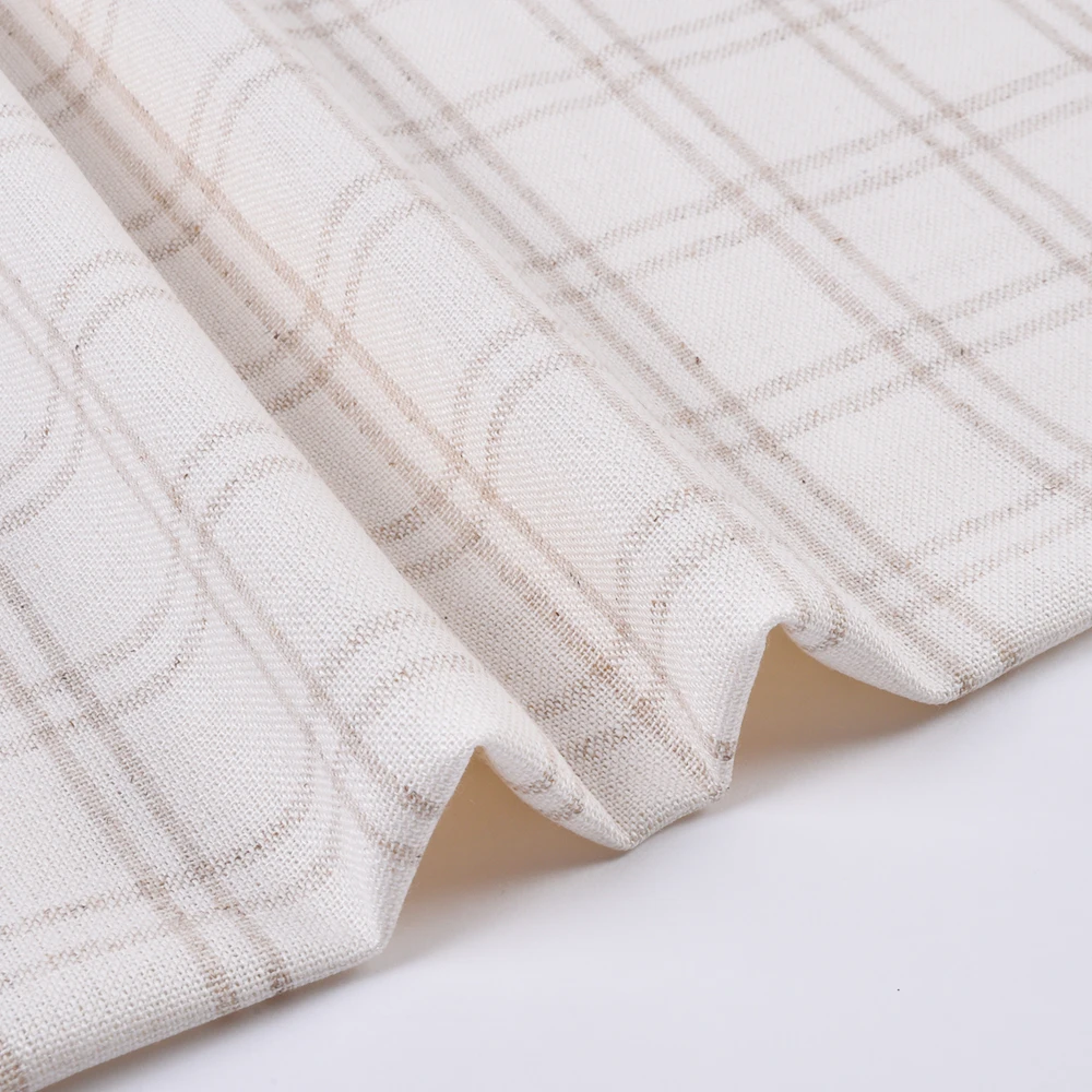 product rayon linen blend yarn dyed natural fabric for clothing-6