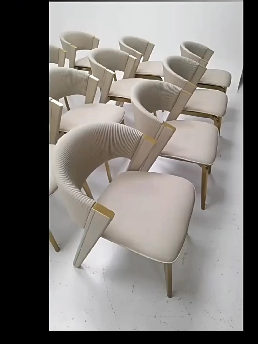 Italian Light Luxury Dining Chair Minimalist Stainless Steel Leg Leather Restaurant Hotel Dining