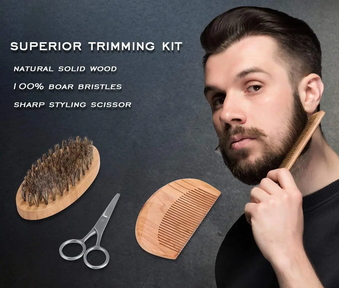 Isner Mile Beard Kit for Men/Grooming & Trimming Tool Complete Set Sweet Orange