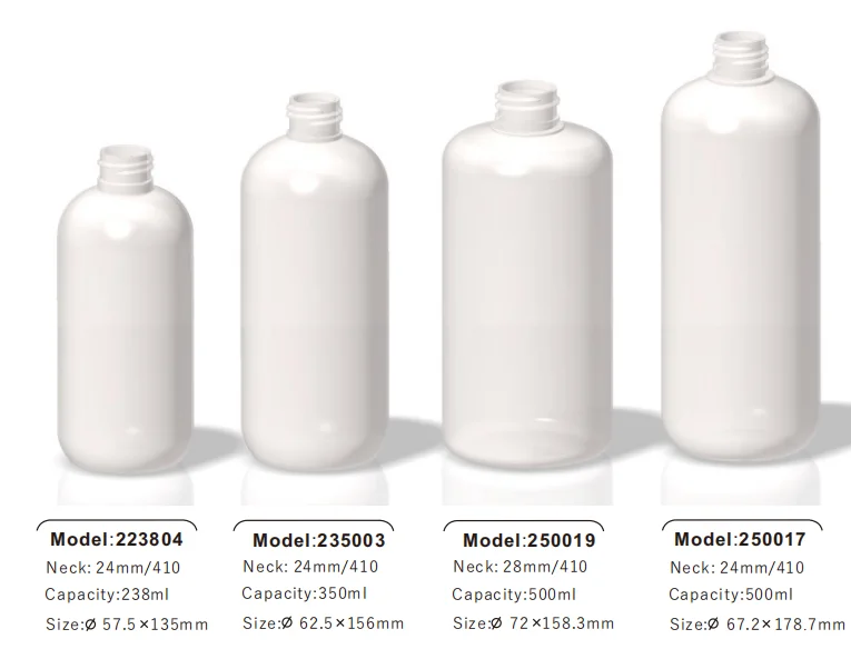 300ml to 650ml HDPE Plastic Green Round Bottle Body Wash and Body Lotion Packaging for Cosmetic Plastic Containers