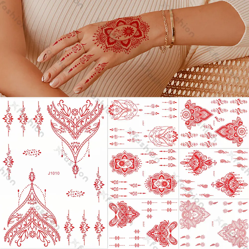 Instant Mehndi Tattoo Stickers Temporary Tattoo Body Art Mandala Henna  Wedding | eBay
