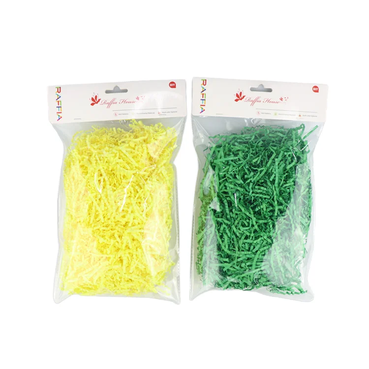 300g Herbe De Pâques Verte En Papier Déchiqueté - Remplissage Panier Cadeau Et Décoration Paques