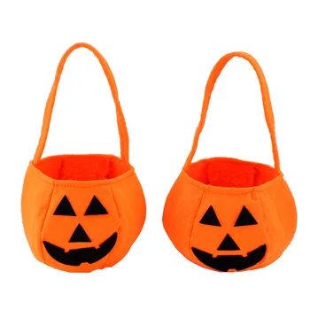 Creative Halloween Candy Bags Pumpkin Bag Trick or Treat Candy Bag for Children Halloween Party Decoration