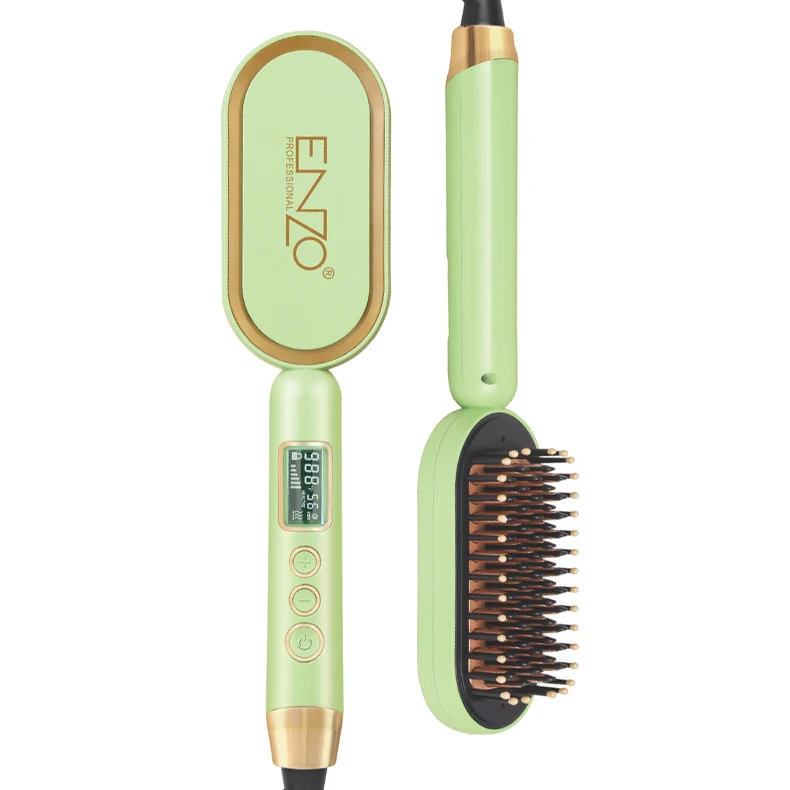 ENZO EN-4102S Magic Hair Comb Electric Straight Hair Comb Negative Ion Comb  Ion Hair Straightener Brush With Led Display