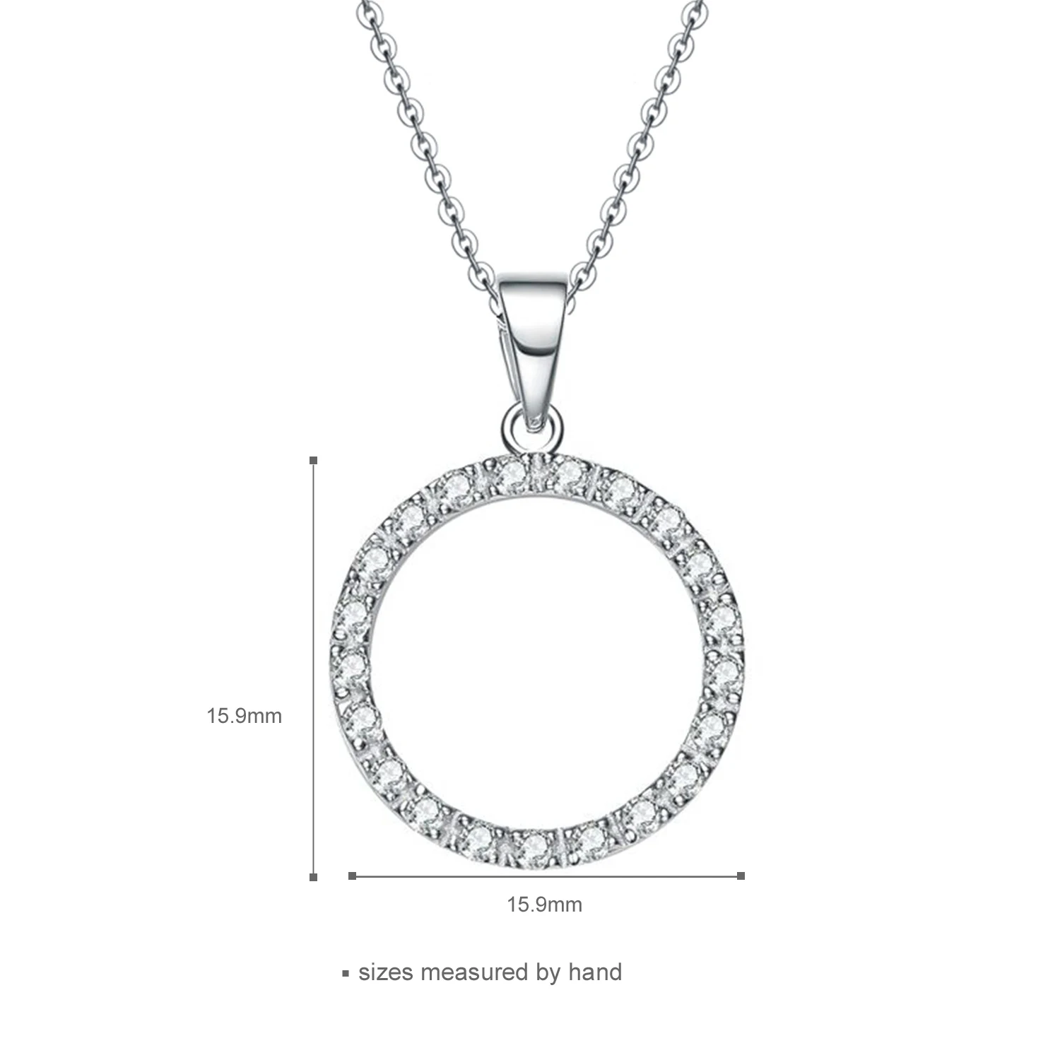 Rhodium Plated Minimalist Pendant Necklce Earrings 925 Sterling Silver High Quality Jewelry Set (图5)