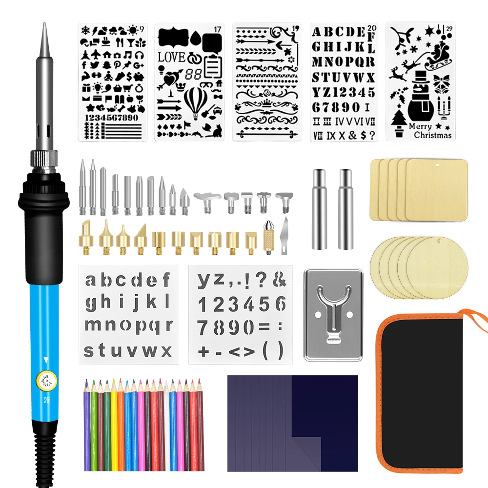 Kit Pirografia Professionale - 3 Pennelli, 37 Punte E Display Digitale Per Creare Arte Su Legno - Foto 10