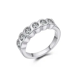 Keiyue Designer Fashion 925 Sterling Silver Rings Simple CZ Silver Wedding Bands Wholesale Supplier for Daily Wear