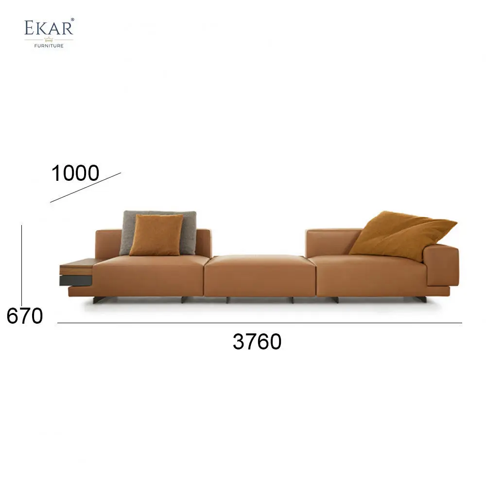 product imported walnut wood grain open design modular sofa set scratch resistant velvet upholstery for living villa or apartment-68