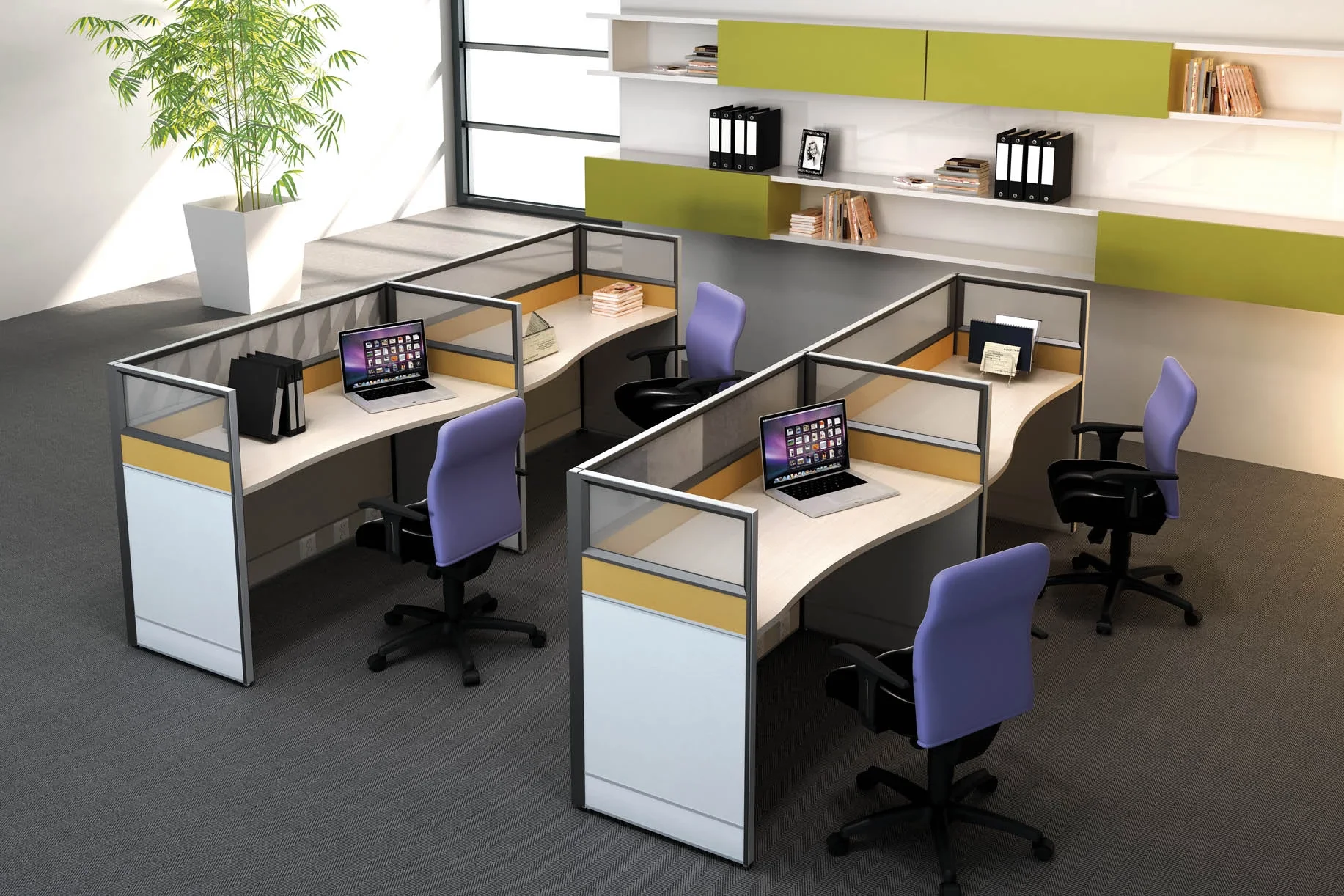 Modular Scalable Office Furniture Screens Partition Executive Office Workstations Computer Desk Table with Chair and Drawer