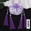 Borsa vuota con doppia nappa e fiori di pruno viola