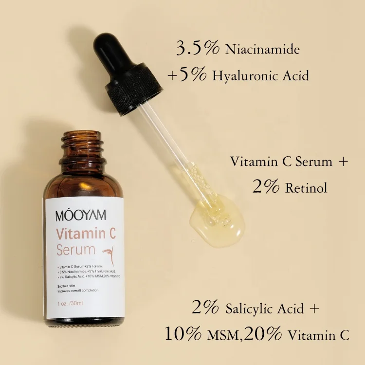 Sérum Visage Éclaircissant à La Vitamine C & Acide Hyaluronique - Anti-taches Et éclat