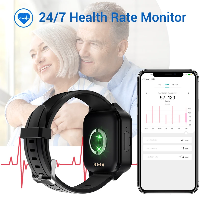 J-Style 2032 Elder Care Smartwatch Android supportato Sim Card GPS