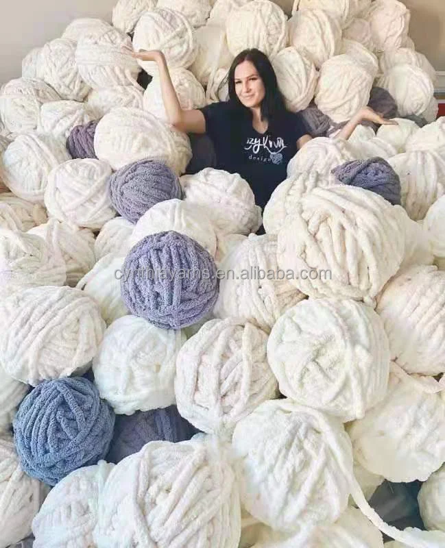 Wholesale Cynthia Super Bulky Giant Big Yarn 100 Chenille Yarn For