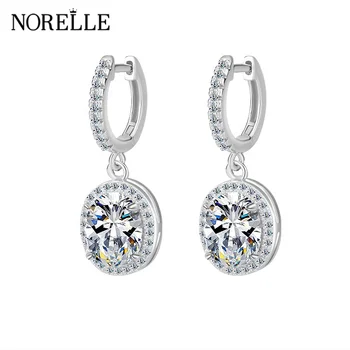 2025 New Product Small Size Oval Cut Moissanite Hoop Earring 925 Sterling Silver Round Drop Hoop Earrings for Gift