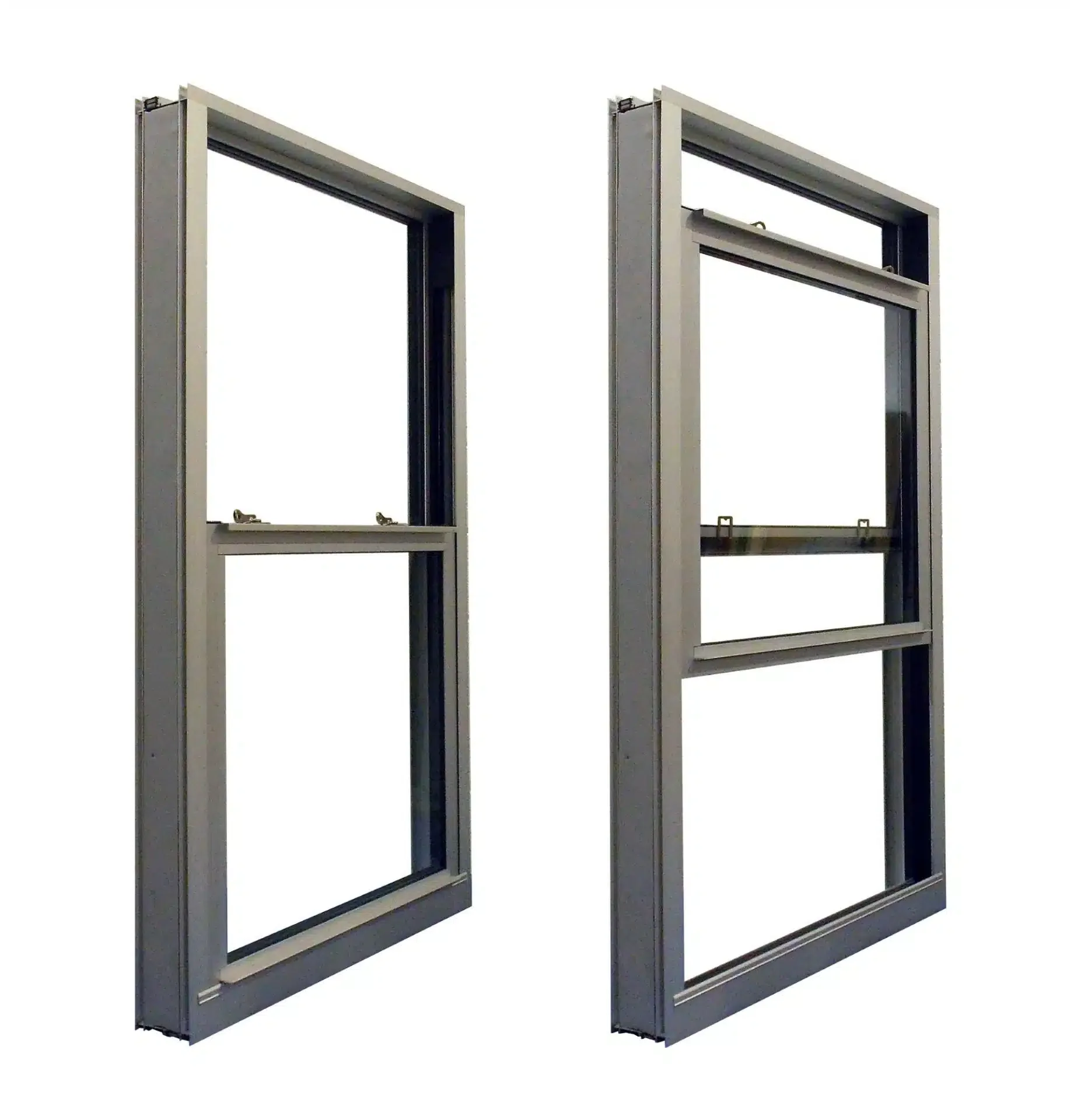 Vertical aluminum profile sliding window double glazed double hung aluminum windows with grilles supplier