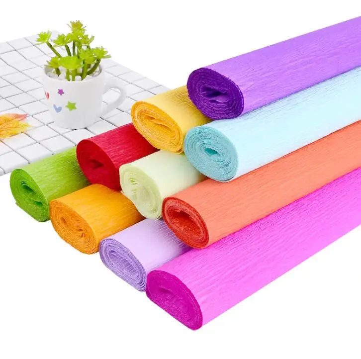 Extra Thickness Colorful Crepe Paper Roll Manufacturer for Gift Wrap Handcrafts