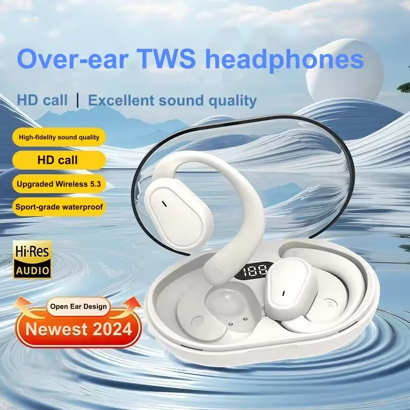 Promotion D88 TWS Wireless Earbuds with LED Display HIFI Sound Over-Ear Sport Earphone with IPX5 Waterproof Earhook JL Chipset