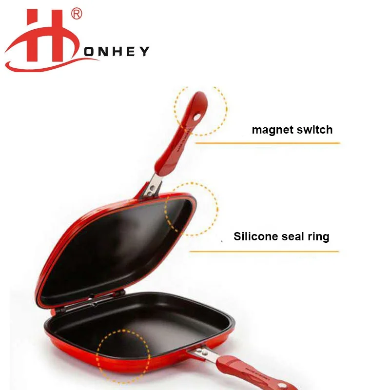 Induction Cast Aluminum Double Side Grill Pan Cookware For Kitchen