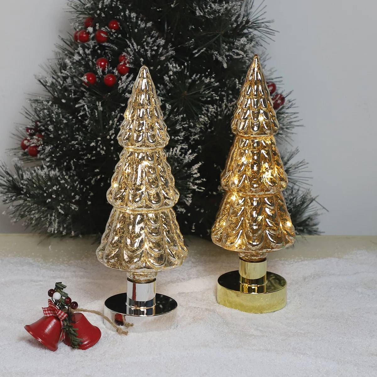 Decorazione al Grosso con LED Luce Calda in Vetro Sovffio Manuale per Alberi di Natale