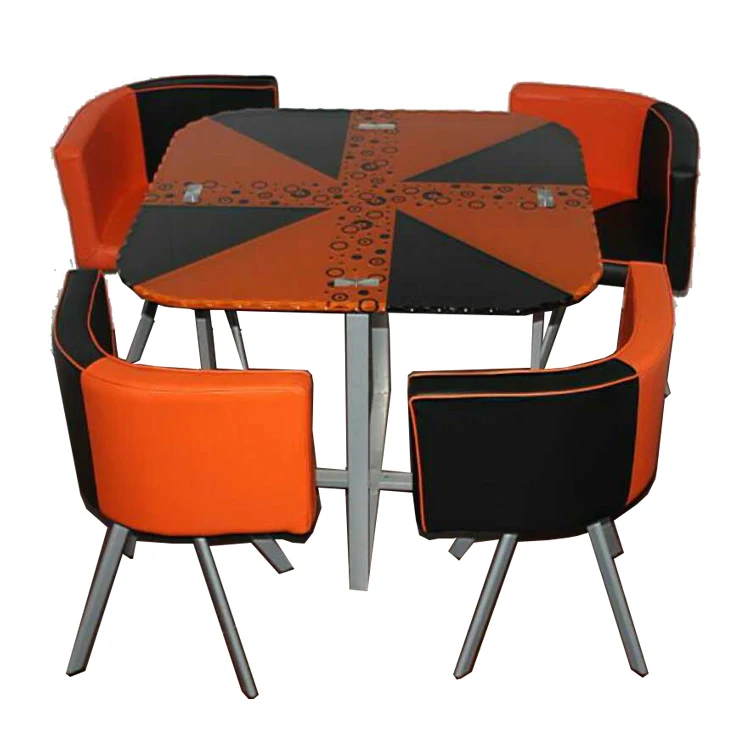 Modern Design Elegant Glass and Chrome Dining Table Chairs Set Made in China Factory