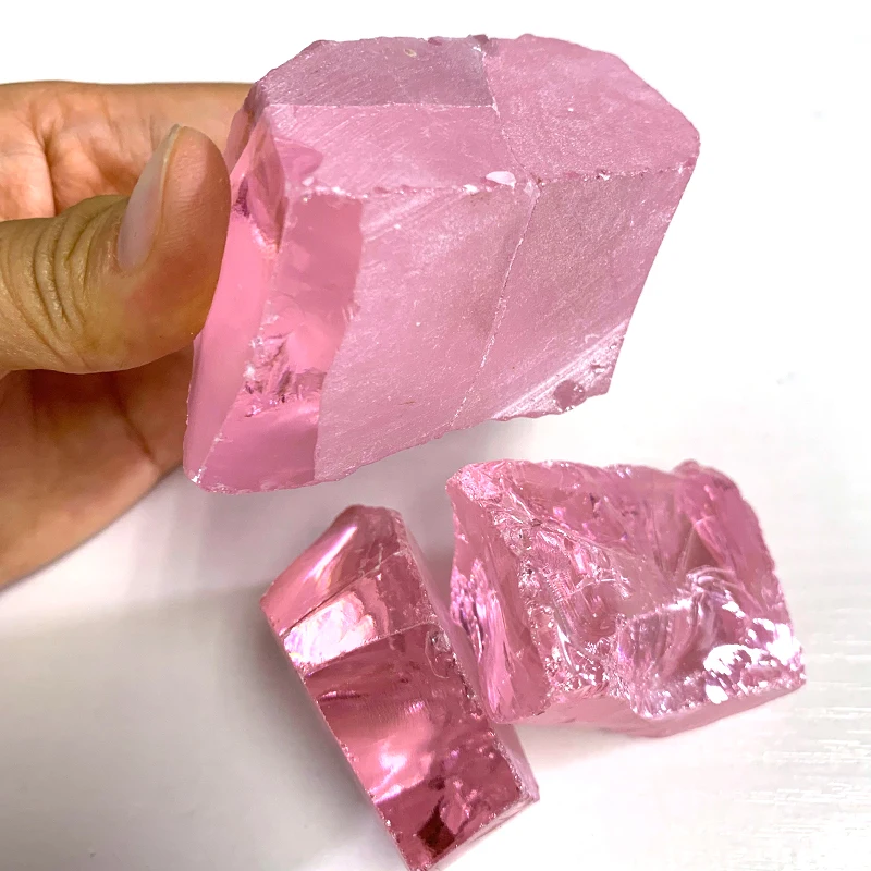 Starsgem Cubic Zirconia Rough pink and White Color Uncut Synthetic Cz Loose  Gemstone