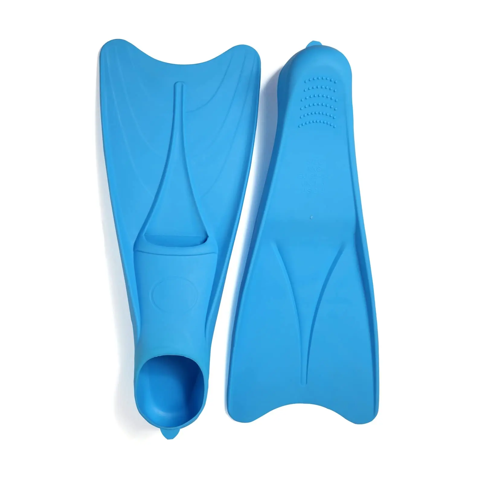 Long Blade Rubber Swim Flippers Kids And Adult Sizes Soft Quality Tpr