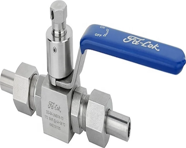 Stainless Steel One Piece Ball Valve B4 Type Locking Device Handle 3000PSI