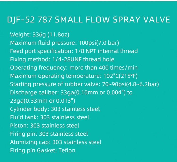 Semiauto Djf52 Dispenser Valved Stainless Steel Small Flow Spray