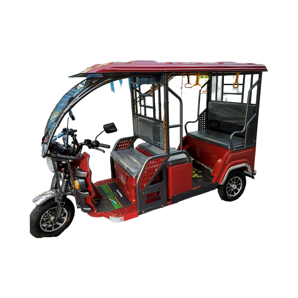 Over 1000W 48V 100Ah Battery Electric Open Body Passenger Adult Rickshaw Pedicab Rear Axle Tricycle