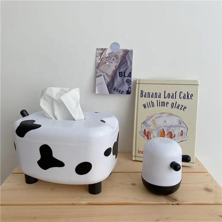 UCHOME Small Cow Tissue Box Factory Direct Spot DIY Creative Stickers Multi-function With Toothpick Box Small Cow Tissue Box