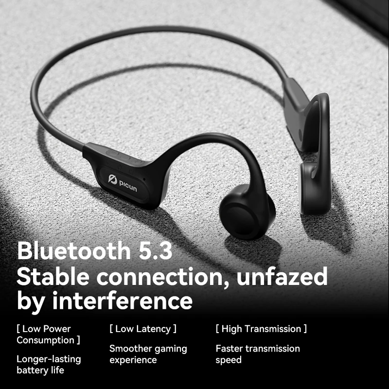 Picun T1 Open Ear Bone Conduction Bluetooth Headphone Wireless Sports Earphone Running Headset