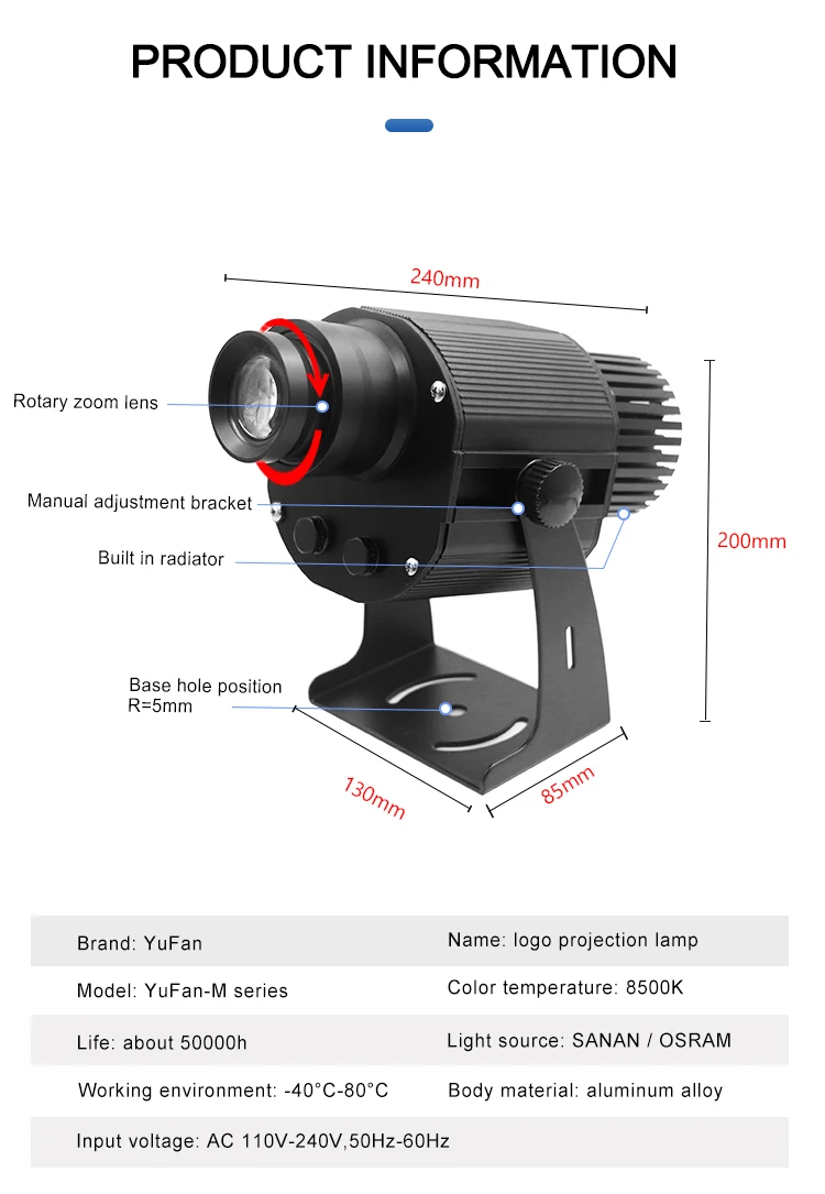 60w Led Auto Color Changing Projector - Outdoor Projection