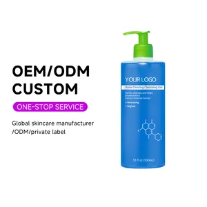 OEM Skin Care Product Face Wash Foam Whitening Cream Deep Clean Pore Hyaluronic Acid Acne-removing Cleansing Gel Facial Cleanser