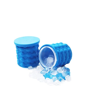Silicone Ice Cube Tray Molds Portable Round Ice Cube Maker Ice Bucket with Lid Soft Silicone BPA Free Large Silicon Custom Logo