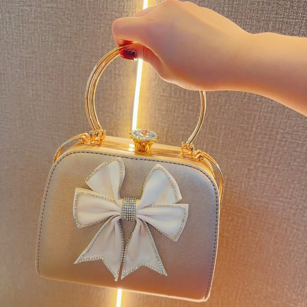 Elegant Satin Bow Evening Bag for Women