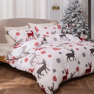 New European American Style Luxury Printed Christmas Themed Pattern Quilt Bedspread Set for Bedroom