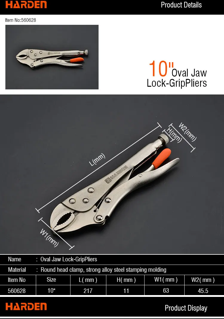 Multi Functional Professional Alloy Steel Round Jaw Lock-Grip Combination Plier