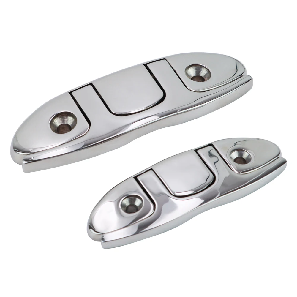 Docking Mounting Hardware Boat Deck Cleat 316 Stainless Steel Folding Flip up Dock Flush Mount Cleat Rope Tie Down Cleat