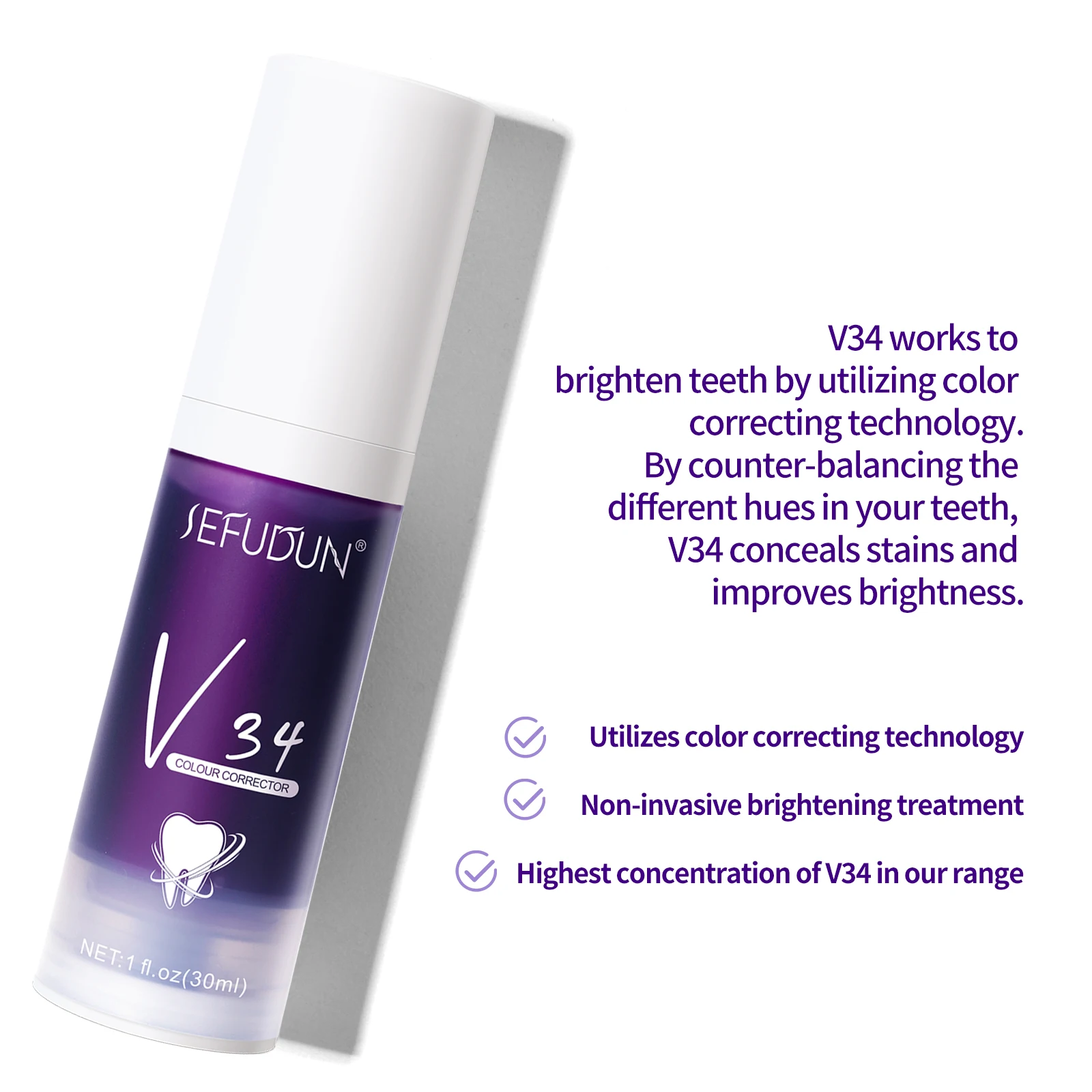 Sefudun 2022 New Stain Removal Teeth Whitening V34 Colour Corrector