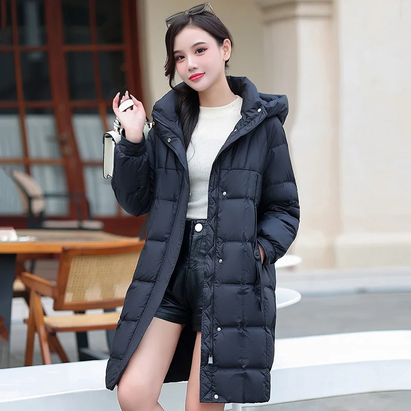 New Luxury Long Plus Size Women's Shiny Down Jacket High Waterproof Women's Down Jacket Coat