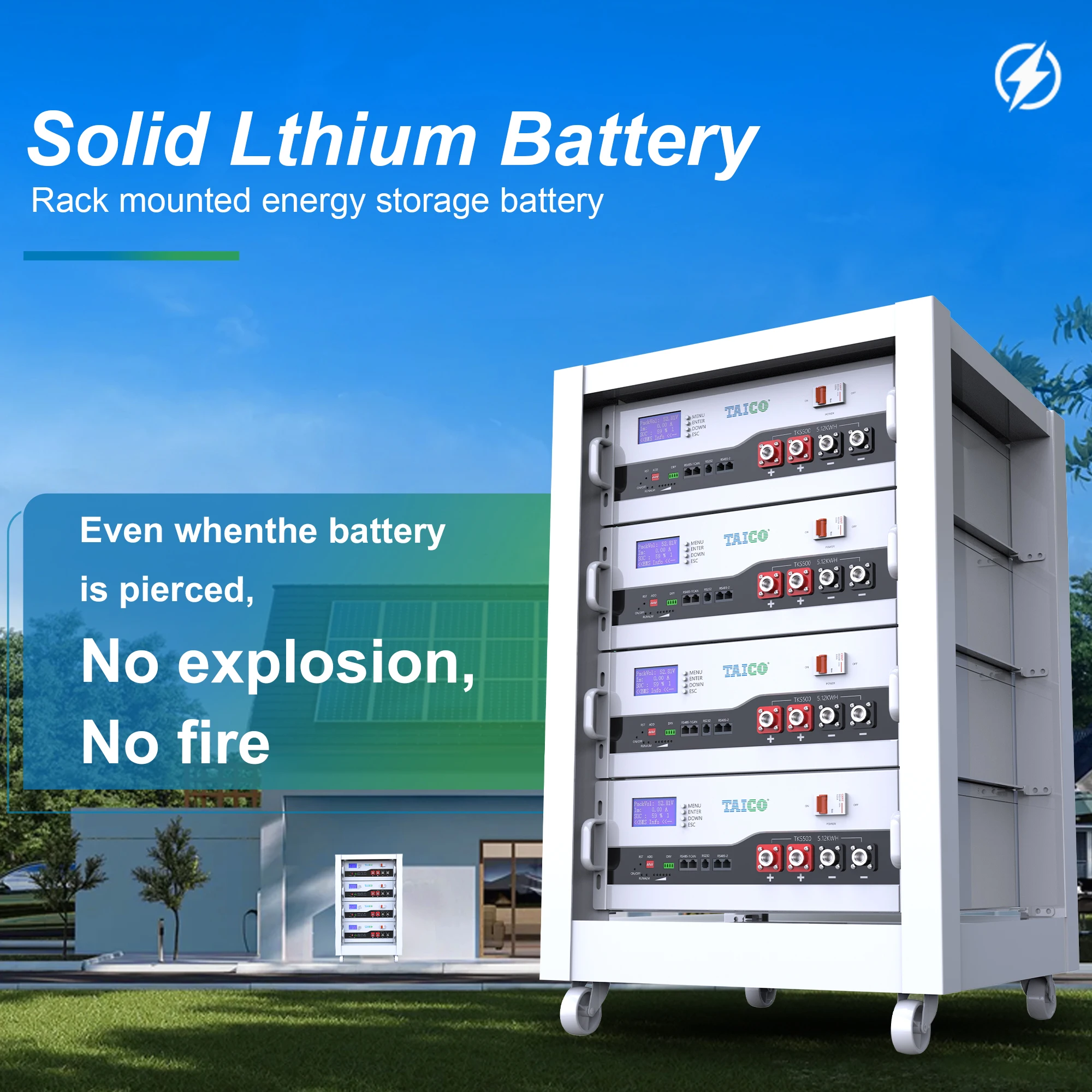 TAICO TKS500 Split Semi Solid 48v 100Ah Lithium Ion Batteries 5kWh 10kWh LiFePO4 Home Appliances 10 Years Warranty