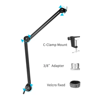 BOYA Microphone Arm Stand Aluminum Alloy BY-BA20 Desktop Microphones for Camera Podcasts Streaming detail image