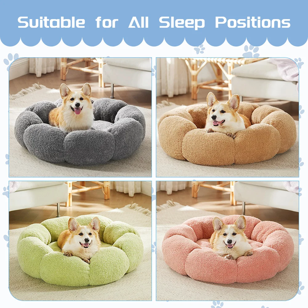 OEM & ODM calming washable luxury calming machine washable pet dog cat donut bed factory