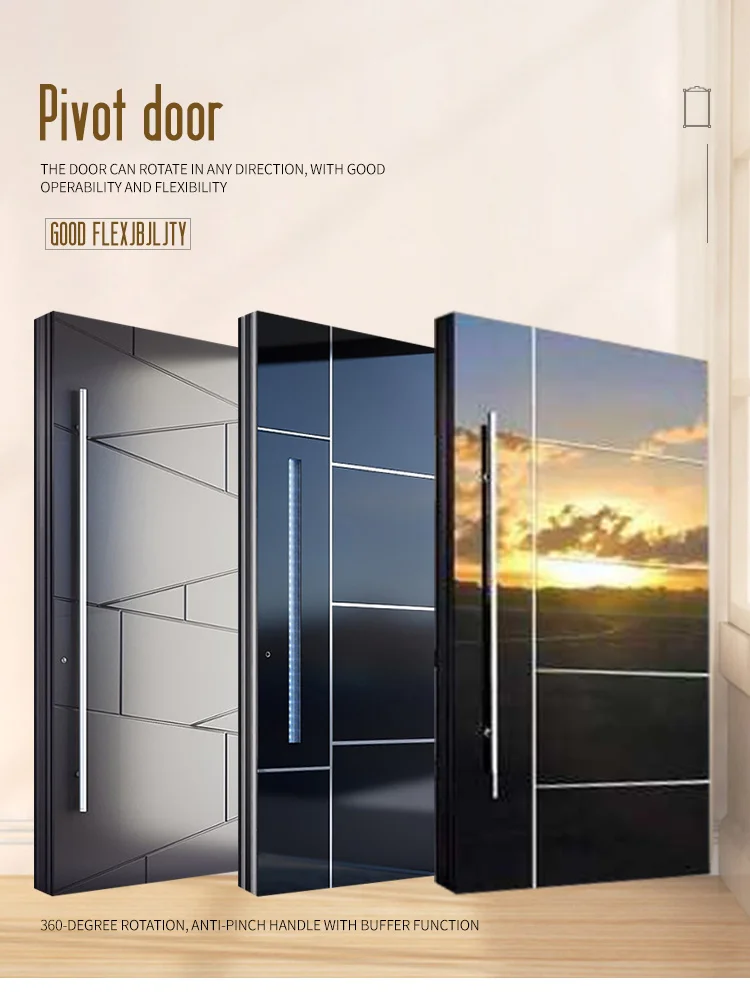 European Design Steel Metal Wood Exterior Door Entrance Luxury